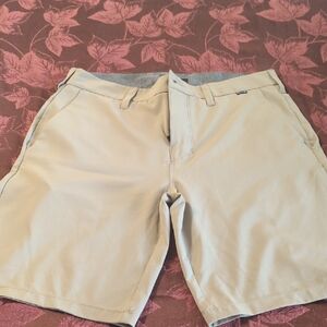 Hurley Men's Beige Flat Front Shorts